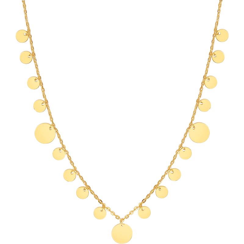 Collier pendentif disque en or 18 carats de SUNFEEL : une chaîne de clavicule chic et élégante pour votre petite amie à la mode