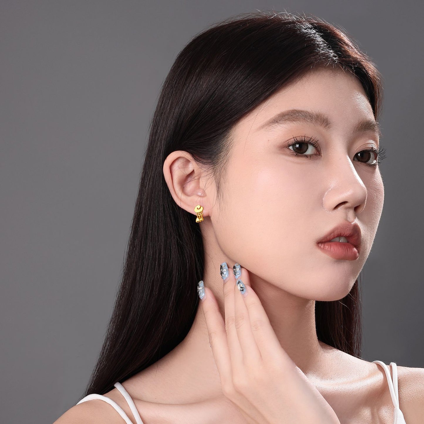 Boucles d'oreilles pendantes en forme de goutte d'eau en or 24 carats SUNFEEL, bijoux en or, cadeau pour femme