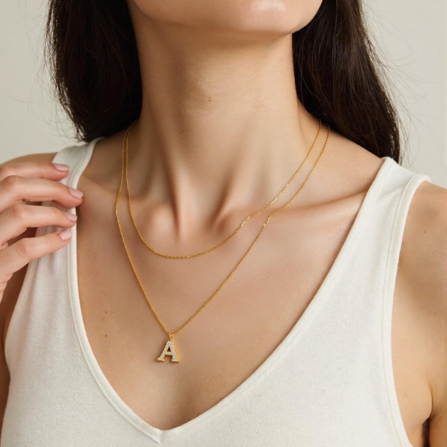 SUNFEEL Dainty Initial Necklace for Women Layered Necklace 14K Gold Plated 925 Sterling Silver Cute Letter Trendy Initial Layering Necklaces for Women Jewelry Gifts for Mom Wife Girlfriend Bridesmaids