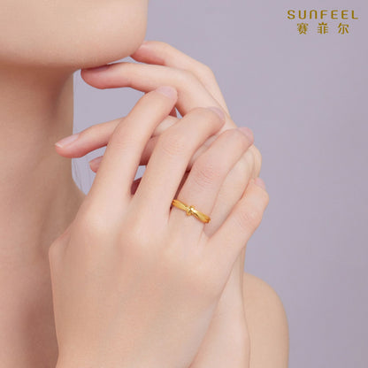 SUNFEEL 24K Gold Twisted Knot Ring Celtic Knot Ring Jewelry for Women